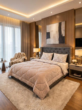 Ortum Life Premium Beige Wellsoft Deken – Zacht & Warm met Modern Wave Design