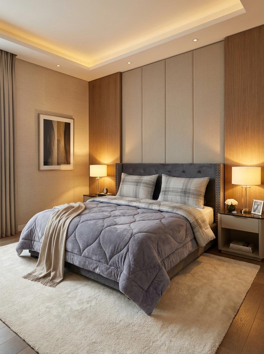 Ortum Life Premium Grijze Wellsoft Deken – Zacht & Warm met Modern Wave Design