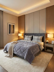 Ortum Life Premium Grijze Wellsoft Deken – Zacht & Warm met Modern Wave Design