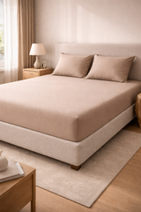 Premium Nude Hoeslaken Set met 2 Kussenslopen – Hotelkwaliteit en Ultiem Comfort