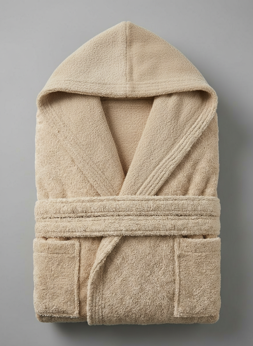 Ortum Life Premium Badjas Beige met Capuchon