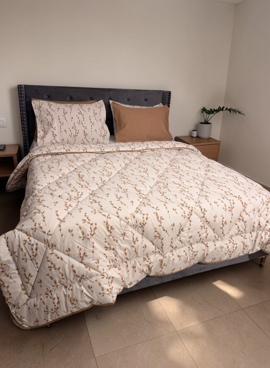 7-Delige Luxe Katoenen Dekbedovertrek Set 220x240 – Bruin
