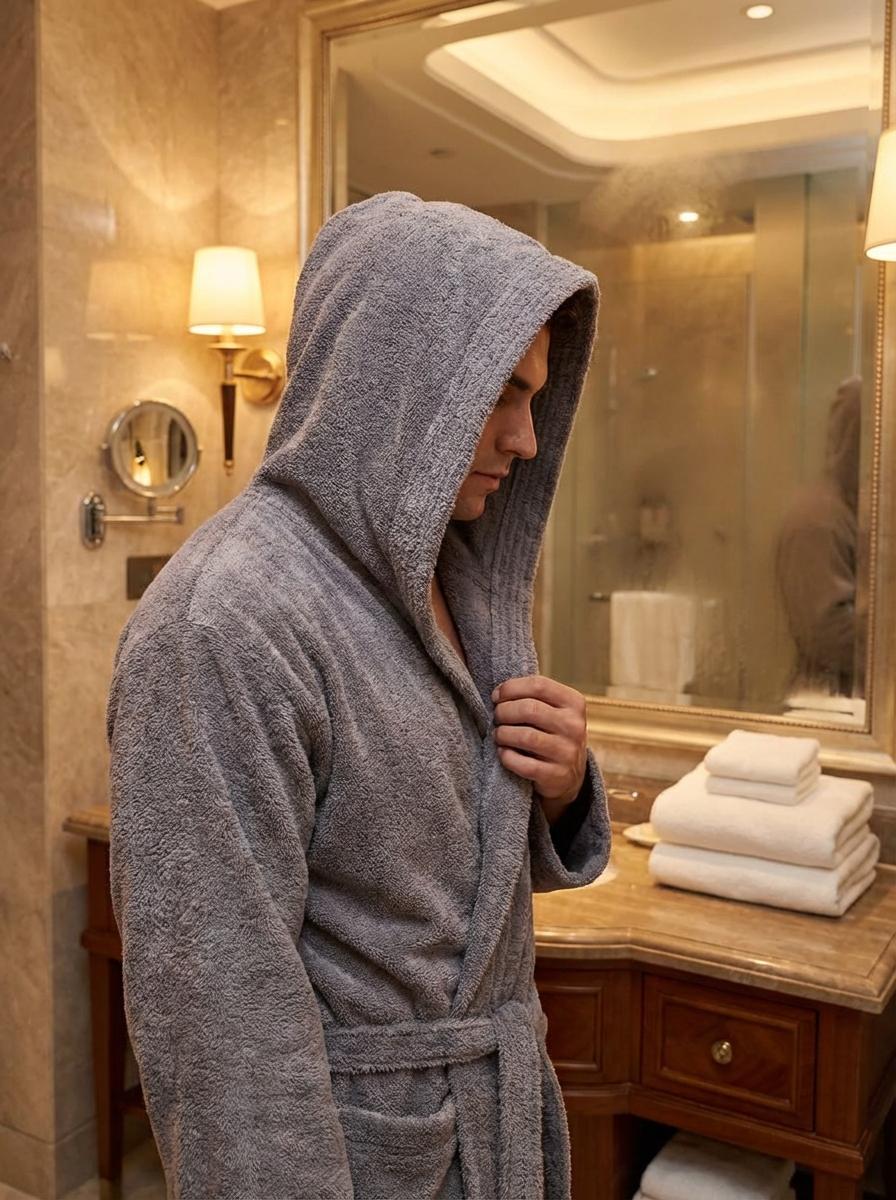 Ortum Life Premium Badjas Donkergrijs met Capuchon