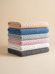 Ortum Life Premium Handdoekenset – Zacht Katoen met Stippelpatroon – 6-delig